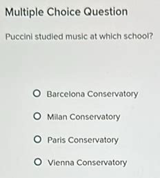 puccini studied music at which school? did he also study philosophy?